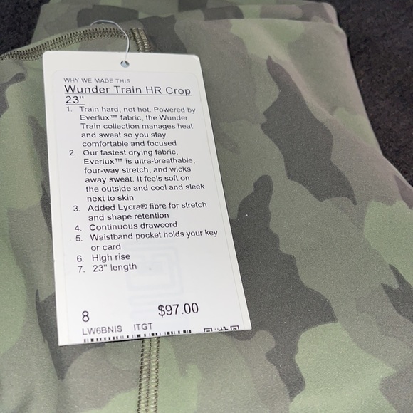 NWT Lululemon Wunder Train High Rise Crop 23" - Picture 14 of 14